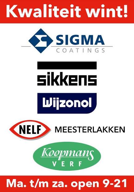 Wij gaan voor kwaliteit met de beste merken; Sigma Coatings, Koopmans Verf en Sikkens!
